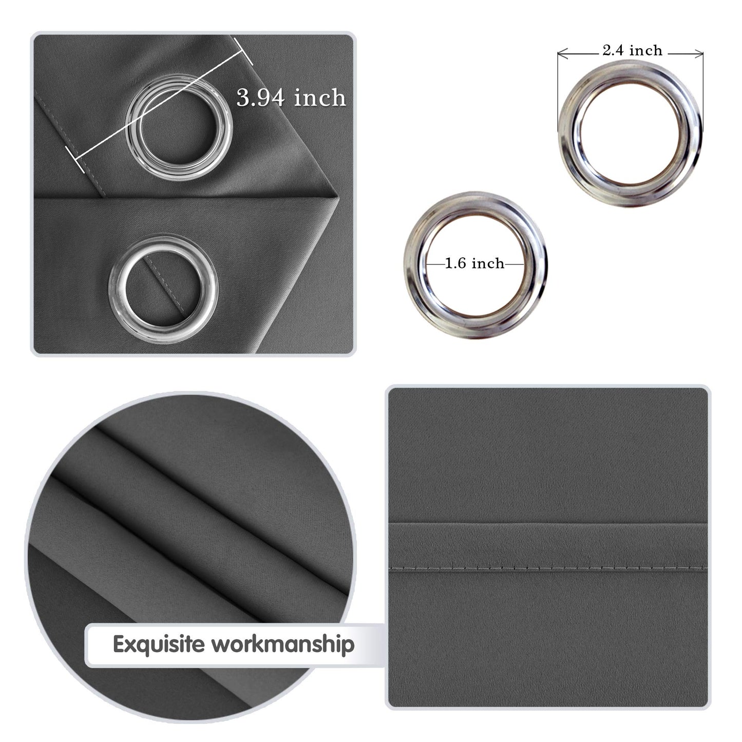 DWCN Room Divider Blackout Curtain, 1 Grommet Curtain Panel-2