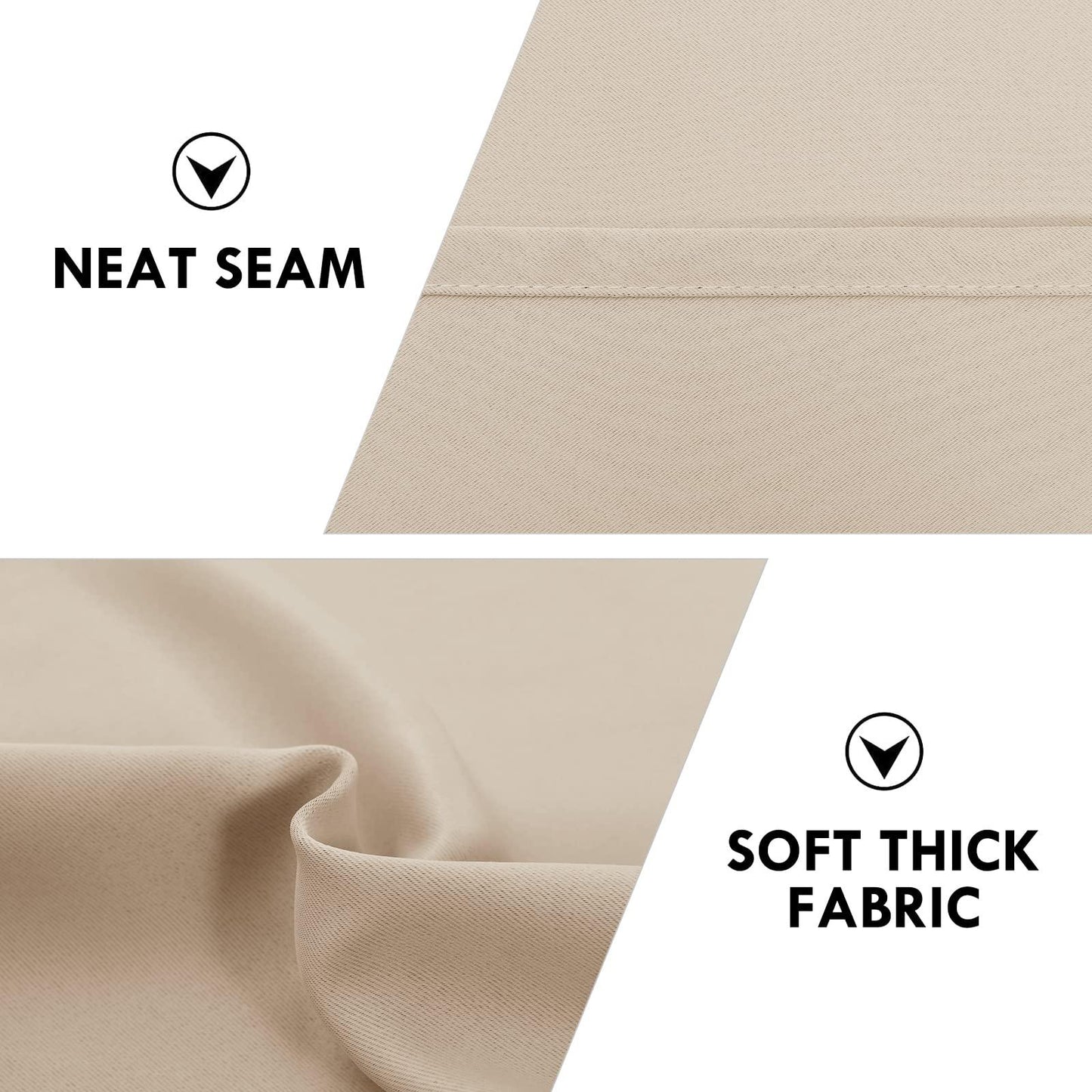 DWCN Rod Pocket Blackout Curtains, Set of 2 Panels-4