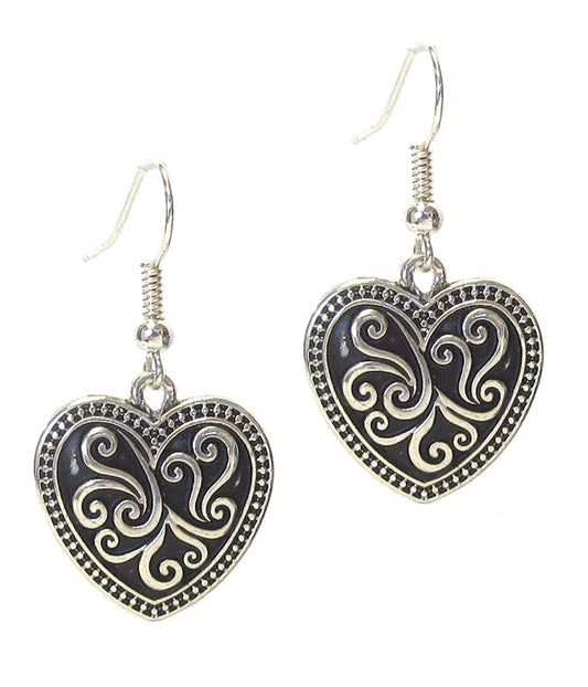 DESIGNER TEXTURED HEART EARRING-0