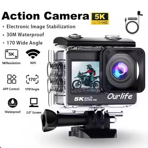 4K Sports Action Camera with WiFi Mini Cam Black-2