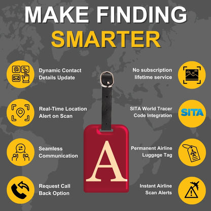 Initials Bag tag A [pack 2]-3