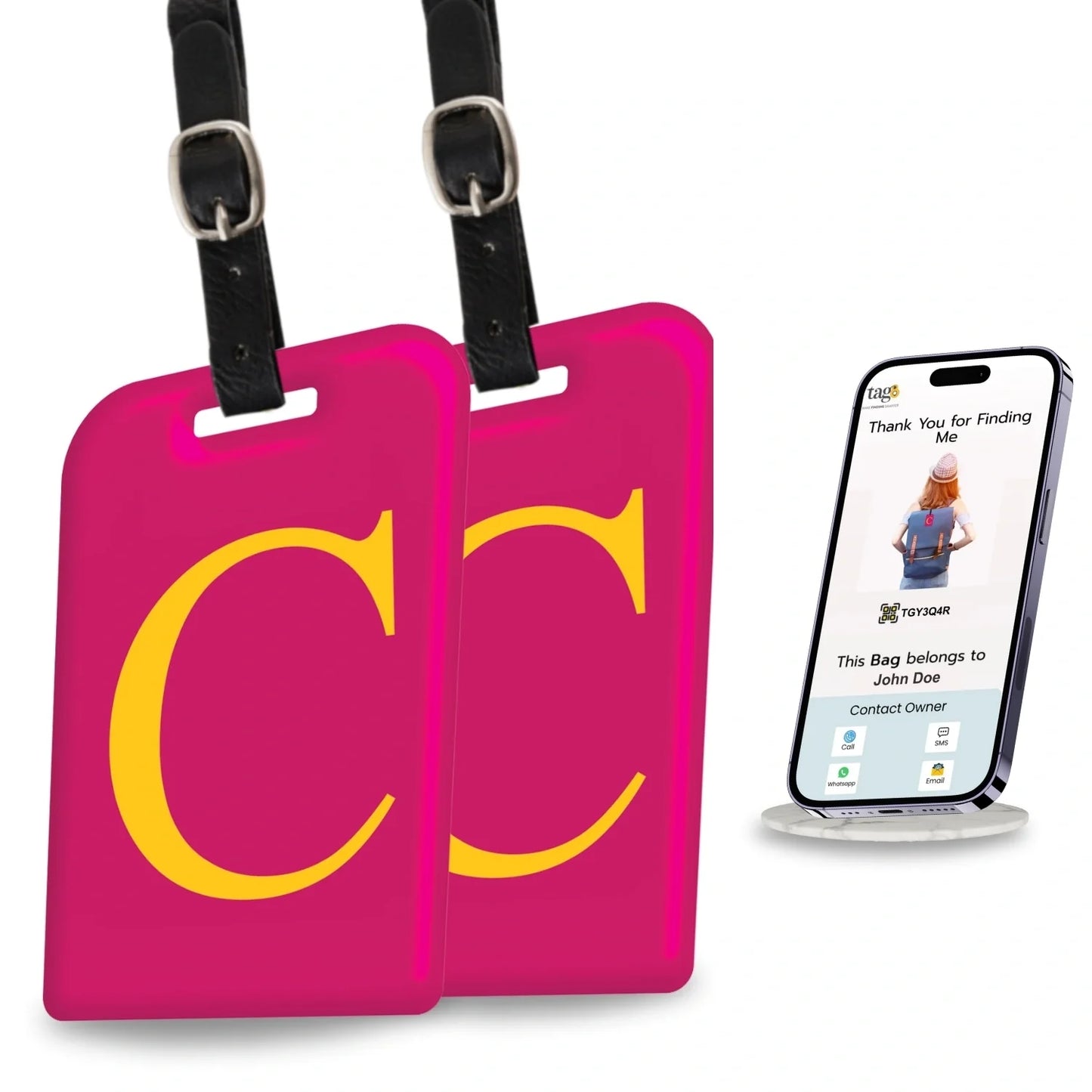 Initials Bag tag C [pack 2]-0