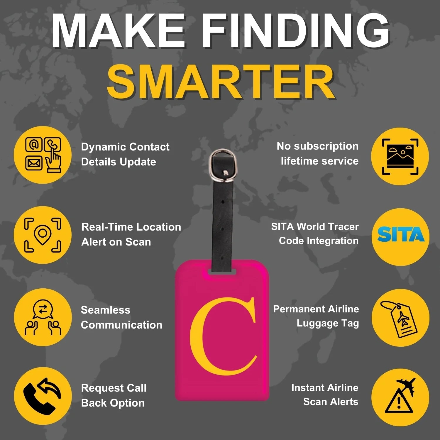 Initials Bag tag C [pack 2]-3