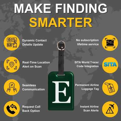 Initials Bag tag E  [pack 2]-3