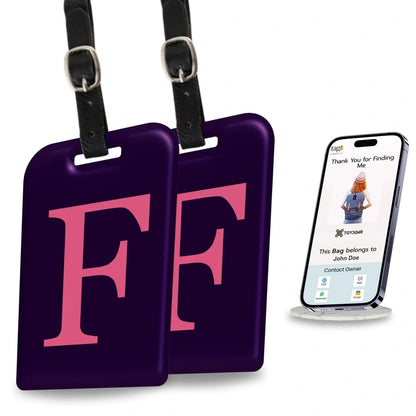 Initials Bag tag F  [pack 2]-0