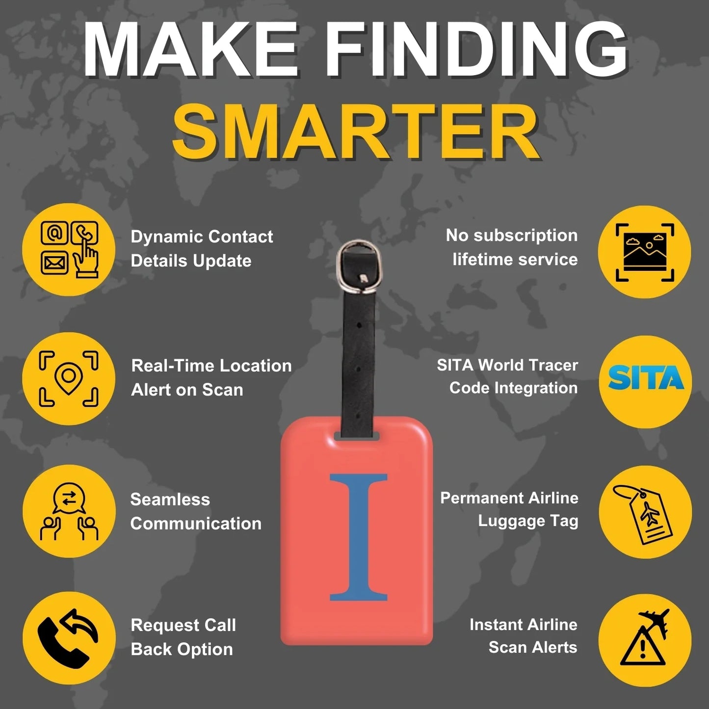 Initials Bag tag I  [pack 2]-3