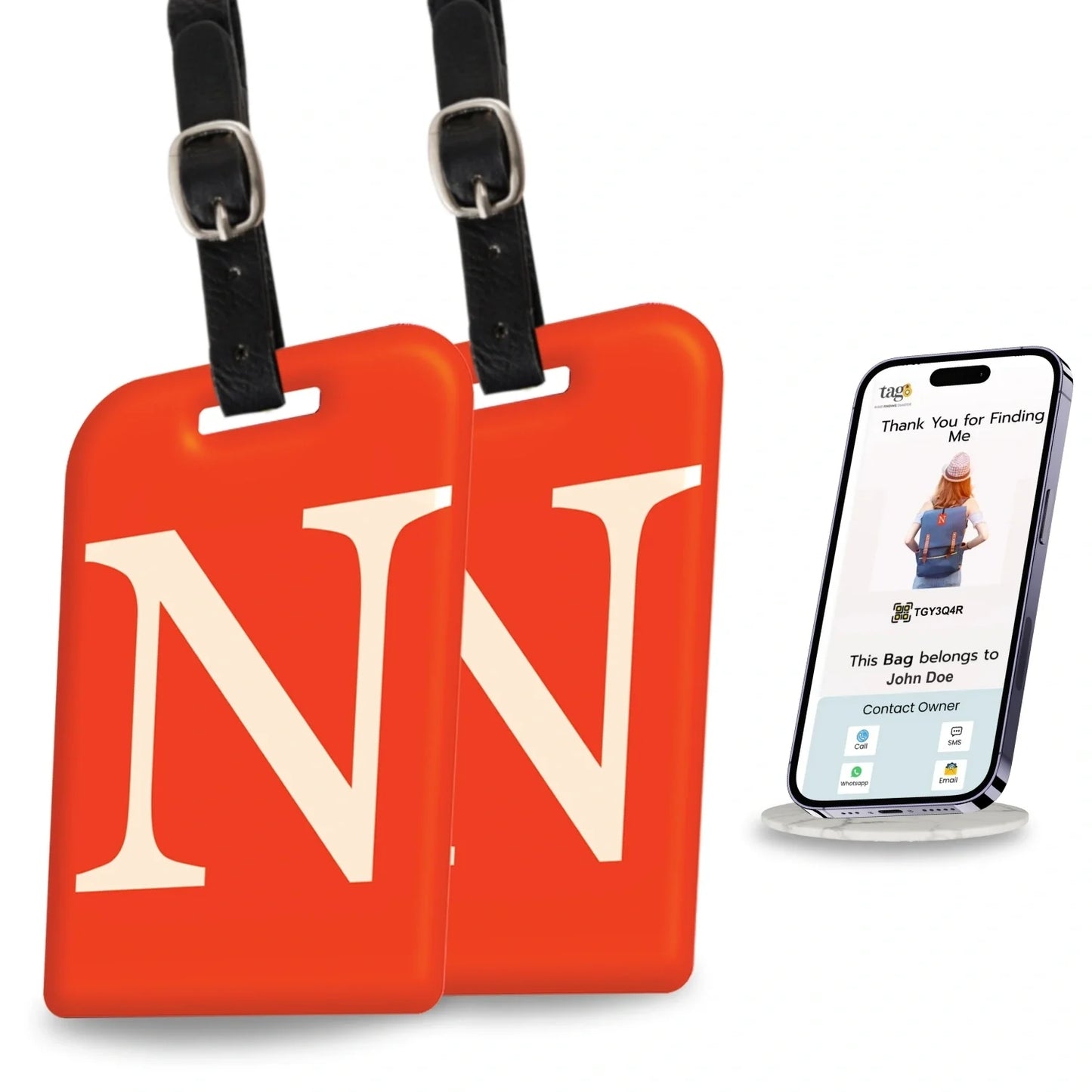 Initials Bag tag N  [pack 2]-0