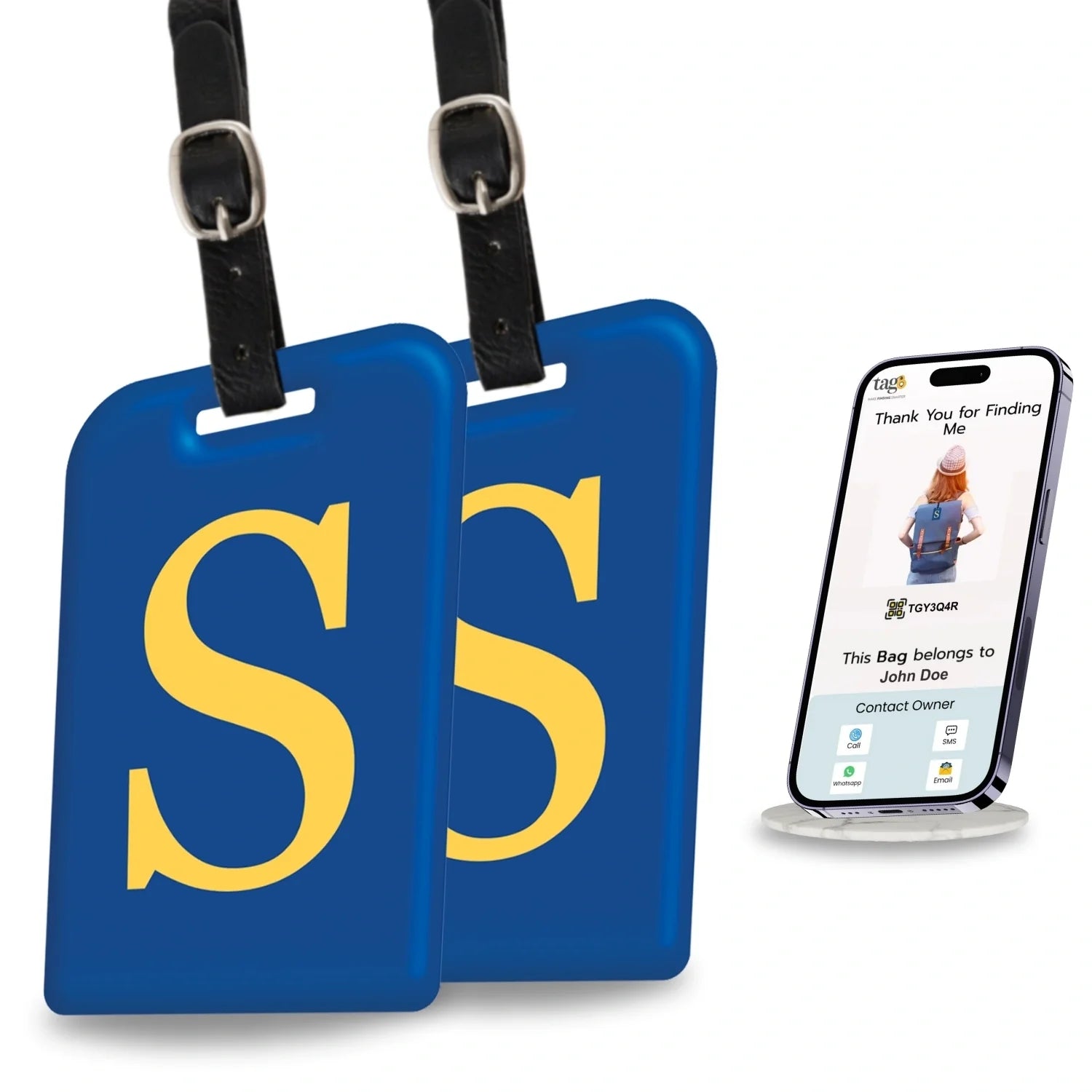 Initials Bag tag S  [pack 2]-0