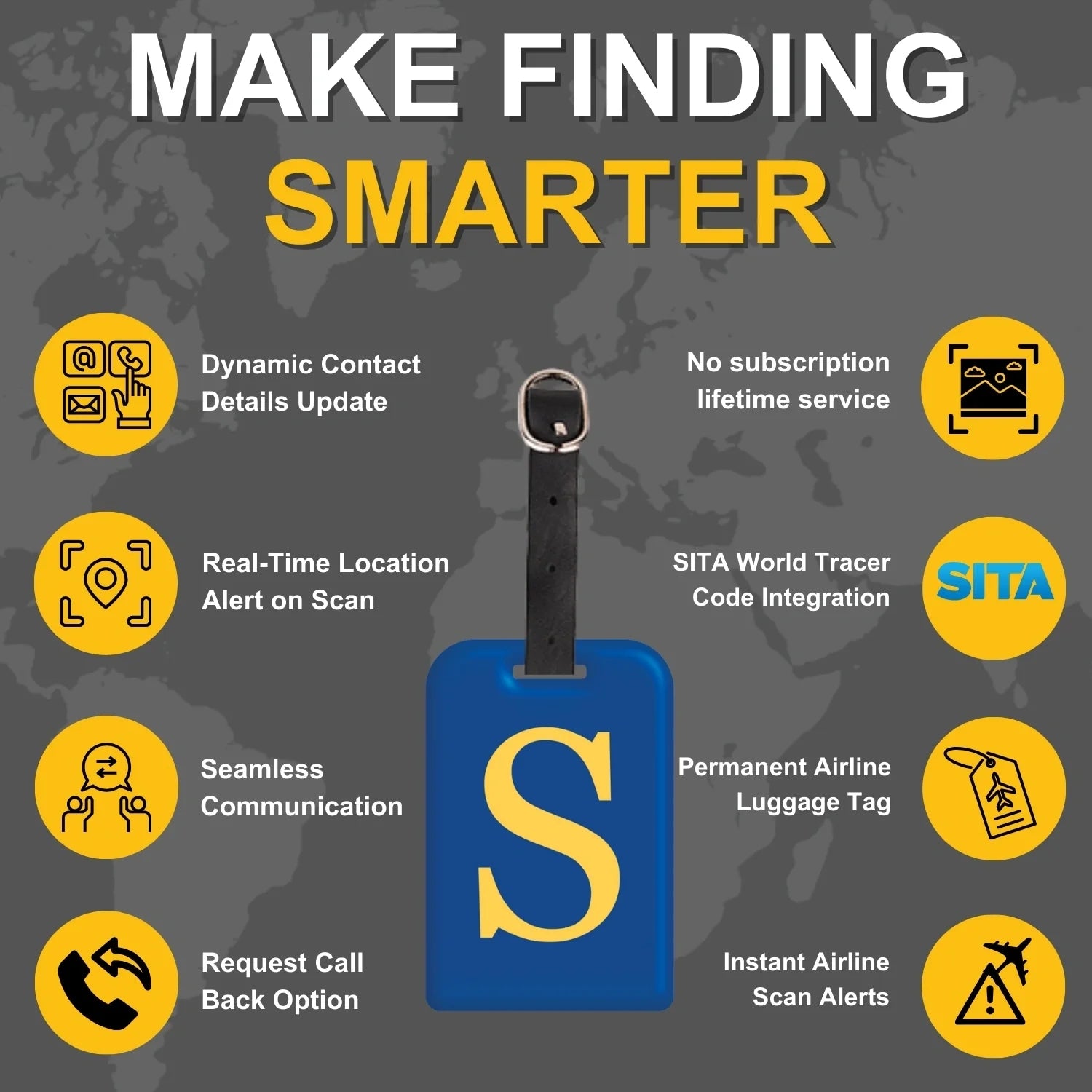 Initials Bag tag S  [pack 2]-3