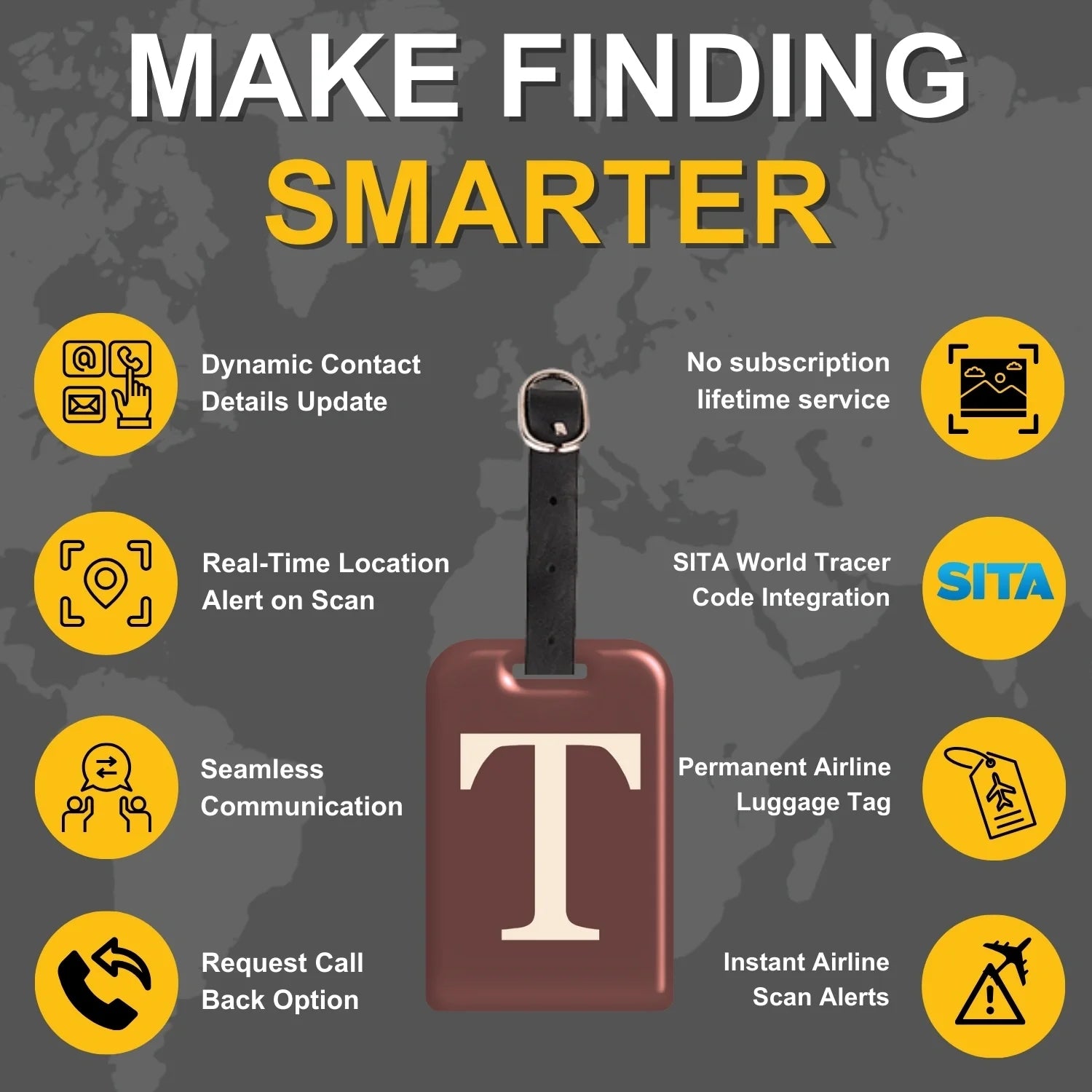 Initials Bag tag T  [pack 2]-3