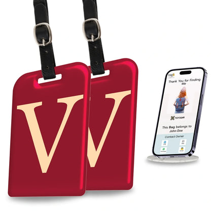 Initials Bag tag V  [pack 2]-0