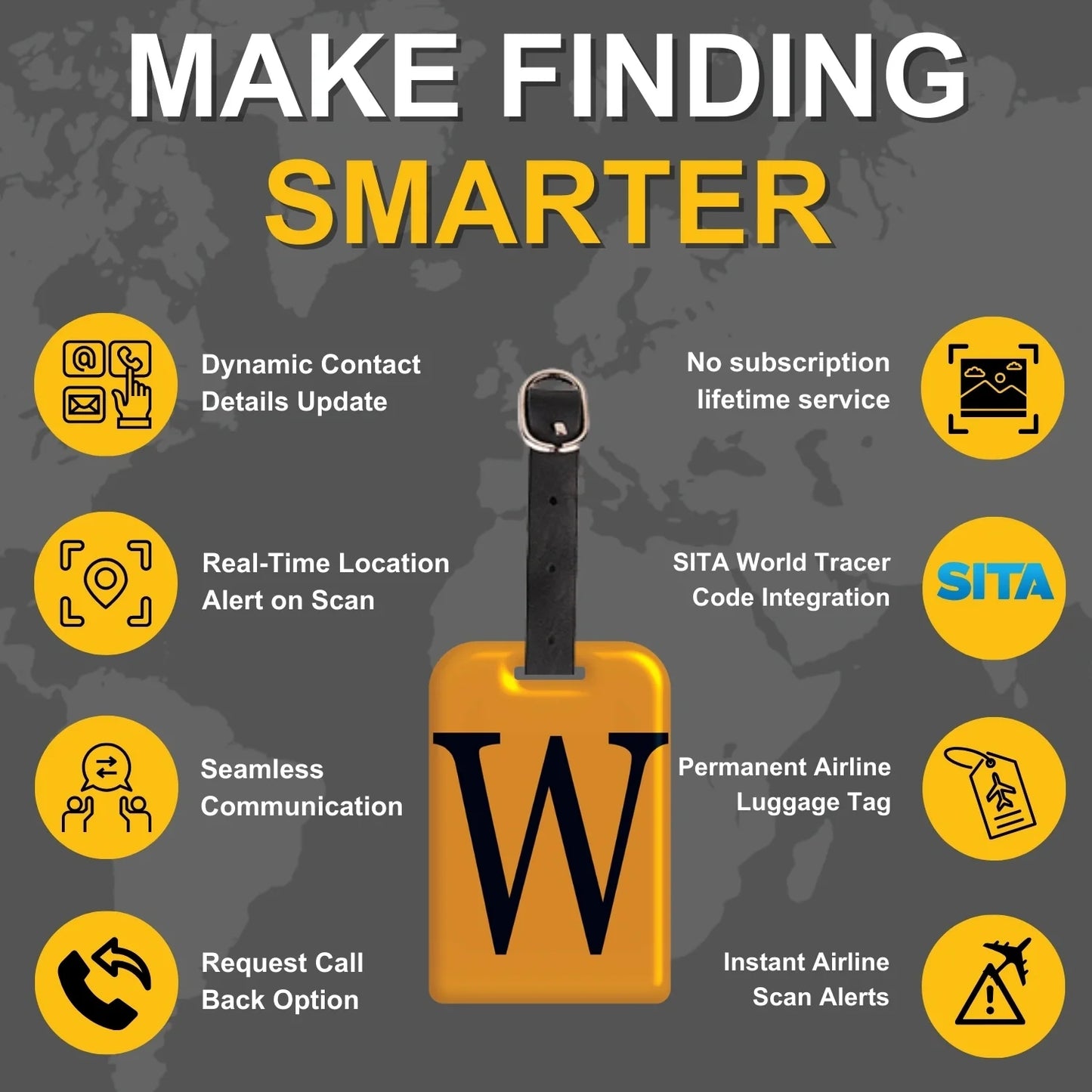 Initials Bag tag W  [pack 2]-3