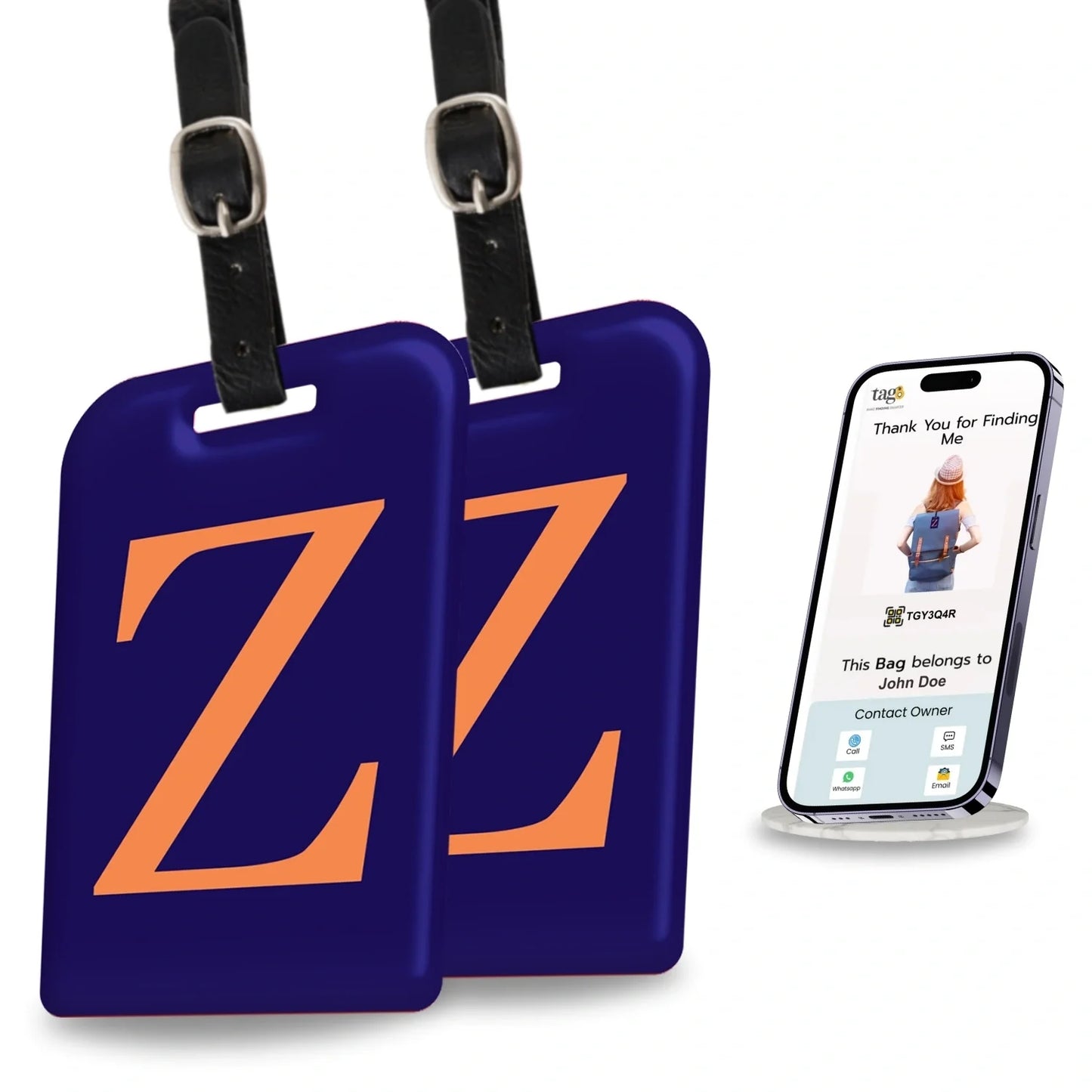 Initials Bag tag Z  [pack 2]-0