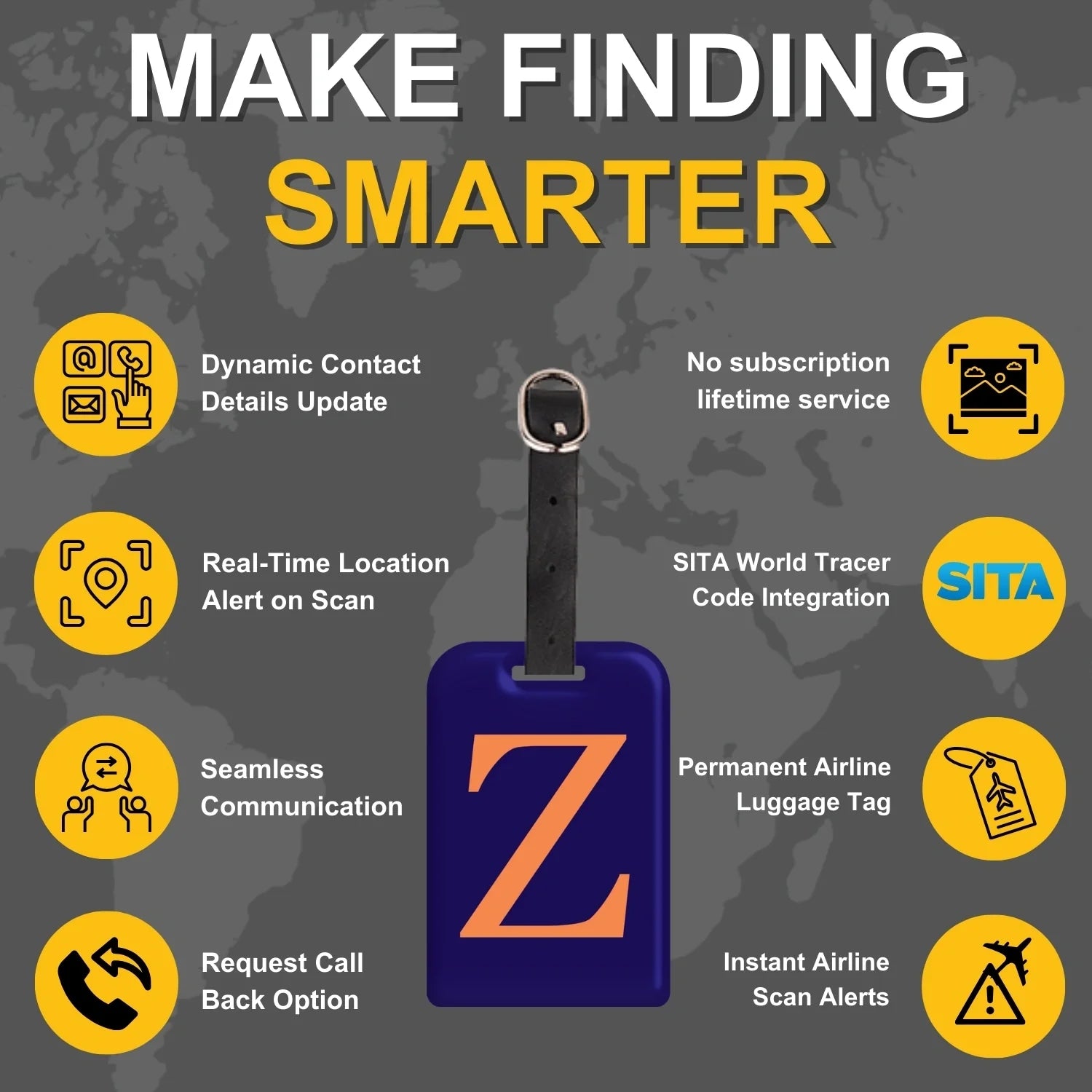 Initials Bag tag Z  [pack 2]-3