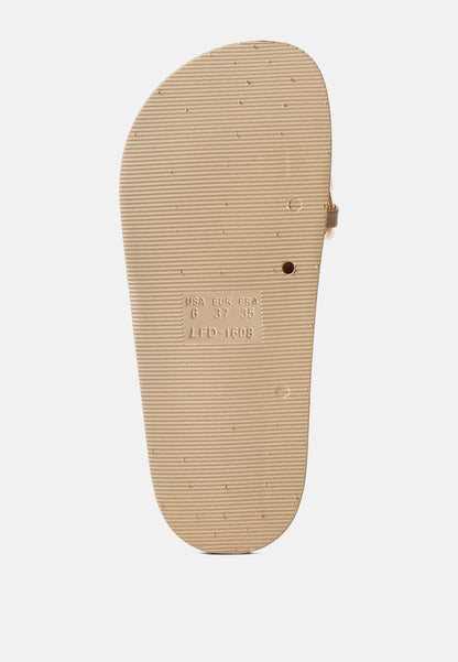 Ishtar Metallic Chain Metal Slid Flats-1