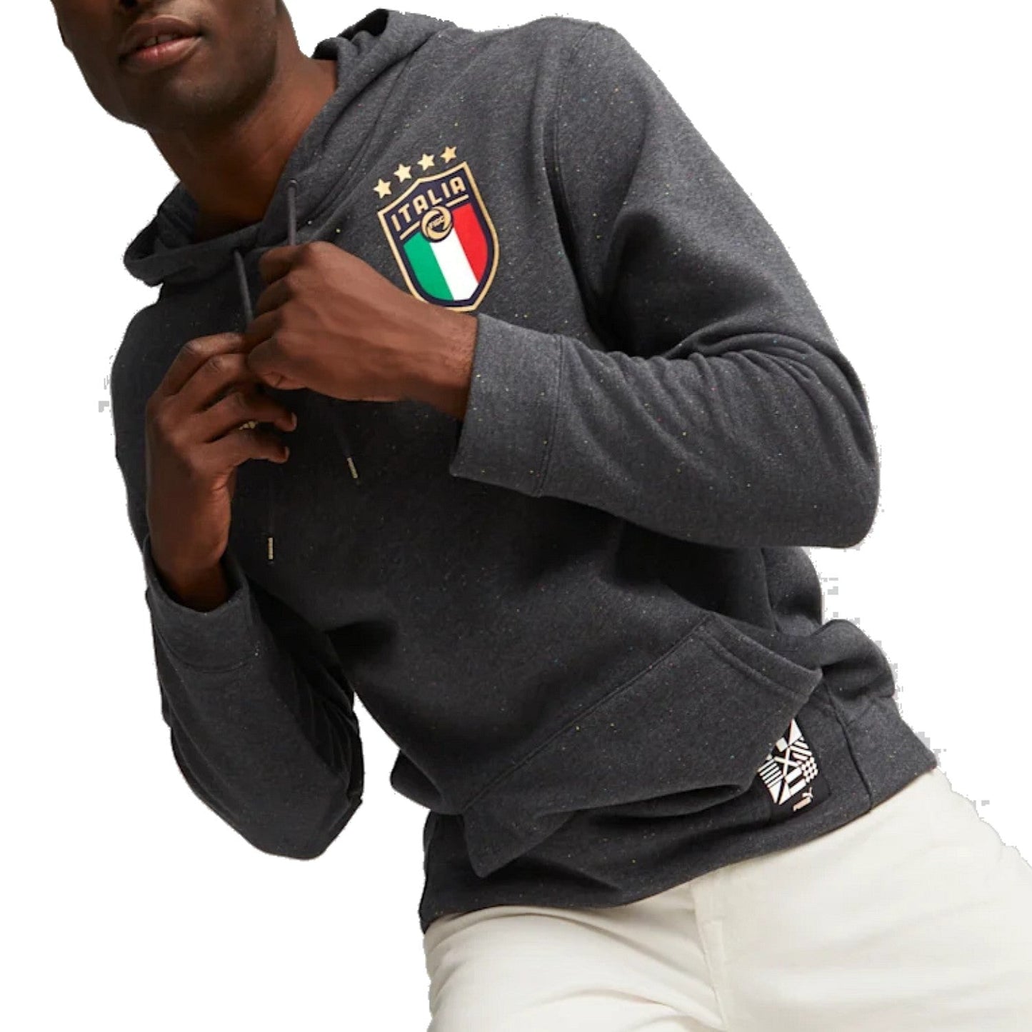 Italy dark grey Casual Fans hooded presentation tracksuit 2022/23 - Puma-2