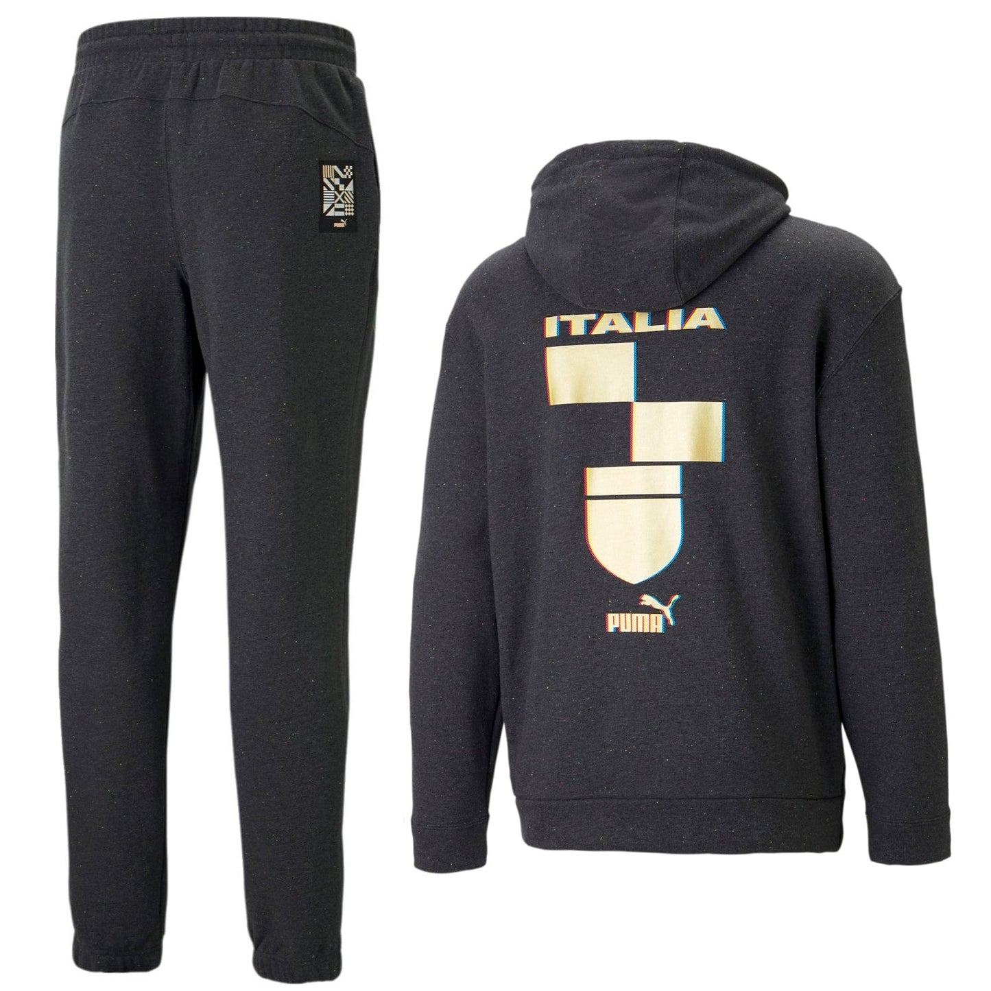 Italy dark grey Casual Fans hooded presentation tracksuit 2022/23 - Puma-1