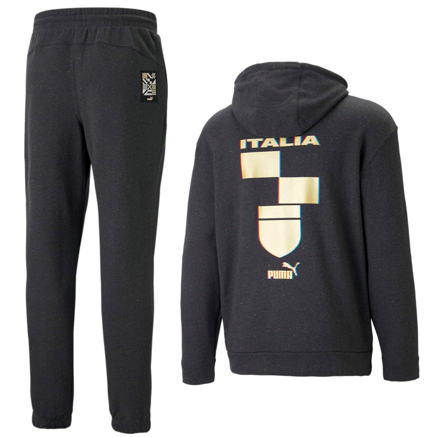 Italy dark grey Casual Fans hooded presentation tracksuit 2022/23 - Puma-1