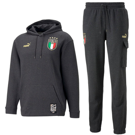 Italy dark grey Casual Fans hooded presentation tracksuit 2022/23 - Puma-0