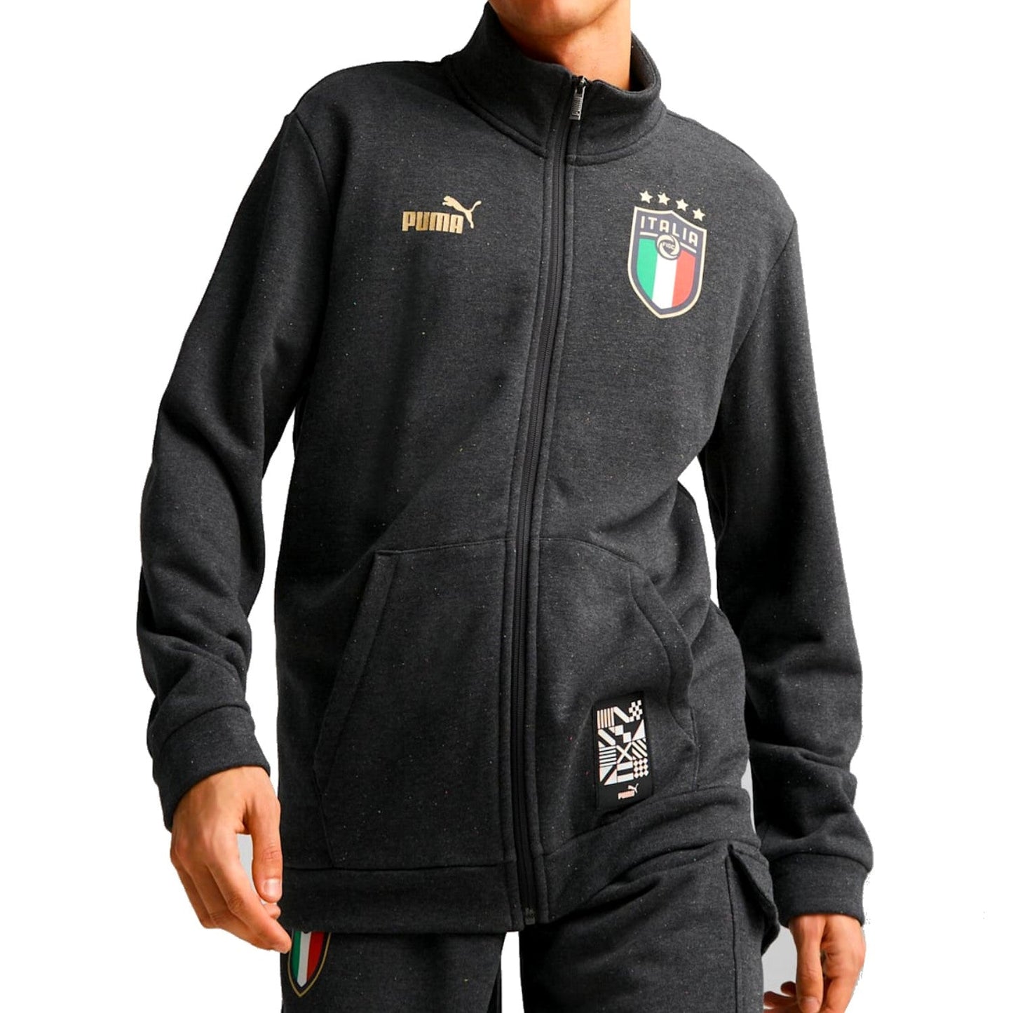 Italy dark grey Casual Fans presentation tracksuit 2022/23 - Puma-2