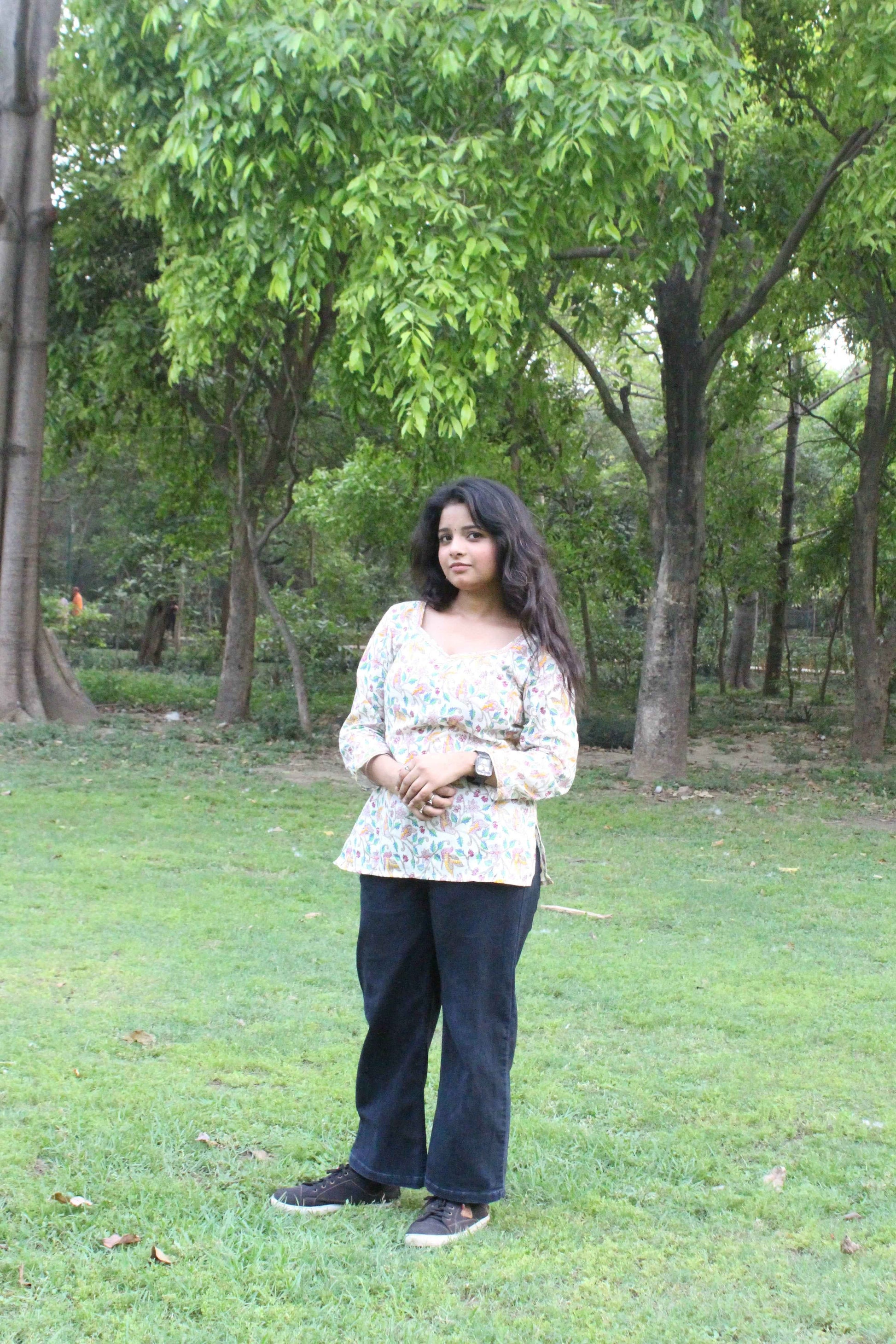 Ivory Garden Cotton Kurti-1