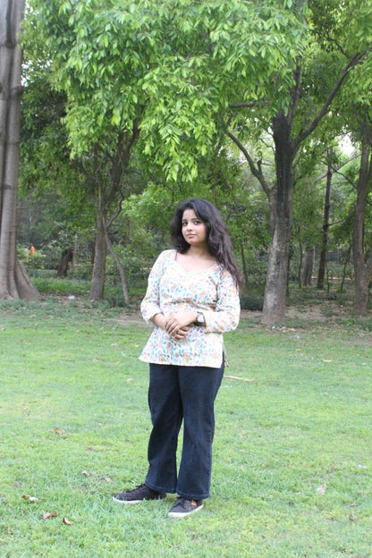 Ivory Garden Cotton Kurti-1