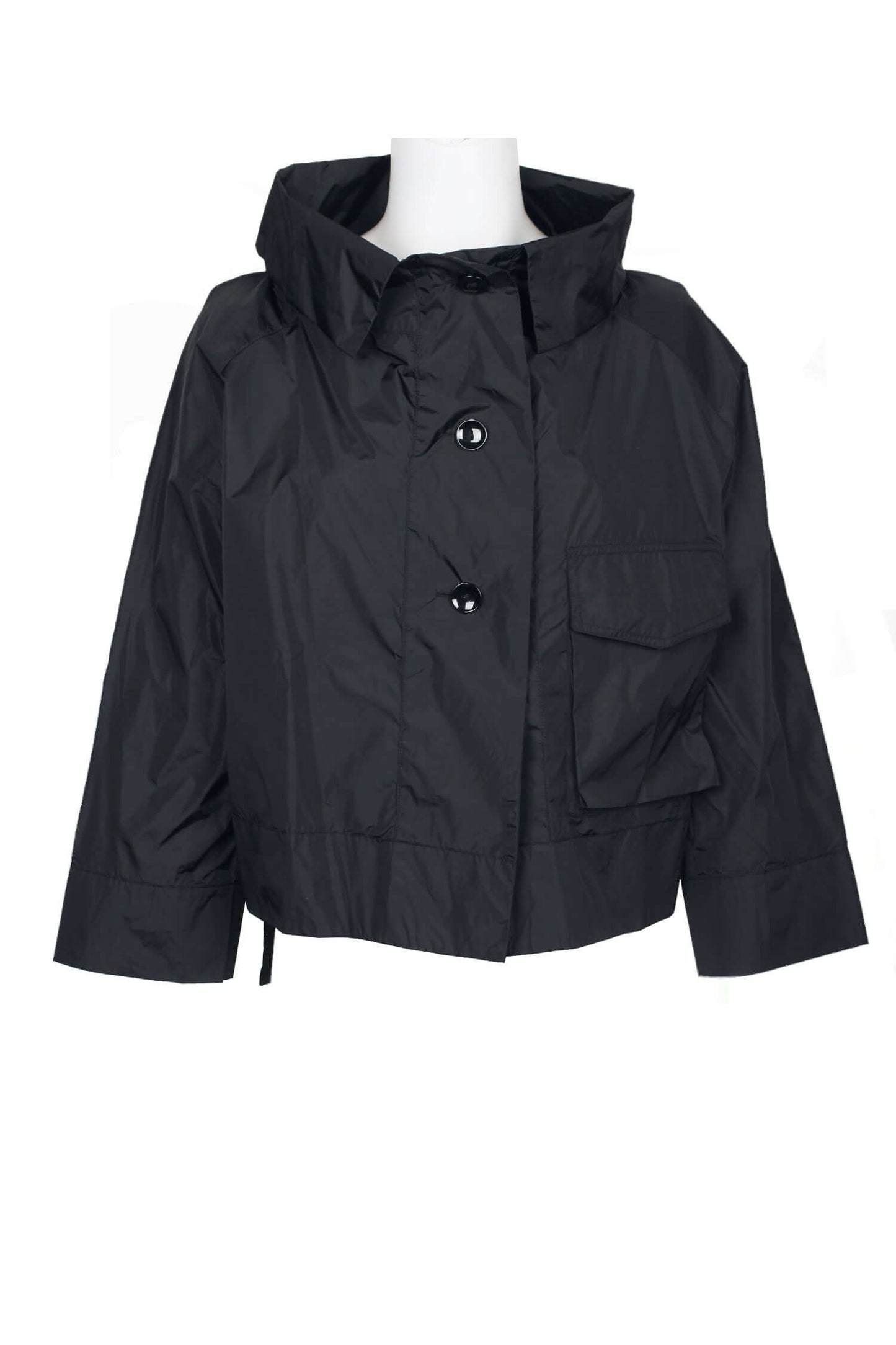 WHY Dress High Neck Collared Long Sleeve Button Pocket Solid Nylon-5