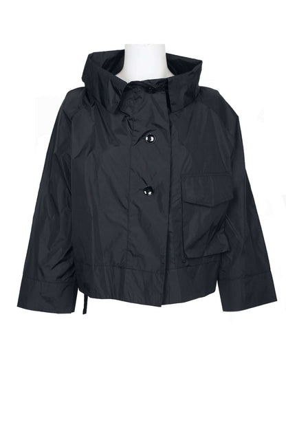 WHY Dress High Neck Collared Long Sleeve Button Pocket Solid Nylon-5