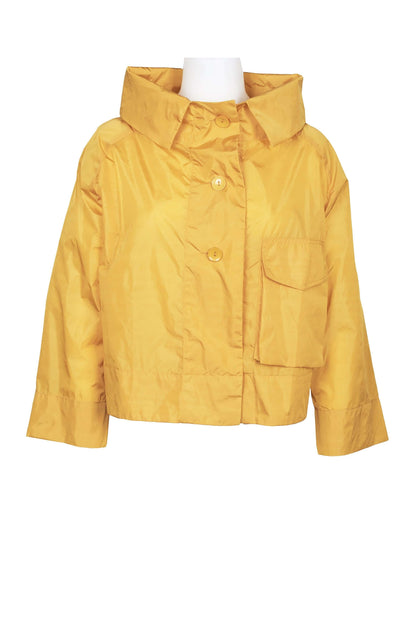 WHY Dress High Neck Collared Long Sleeve Button Pocket Solid Nylon-0