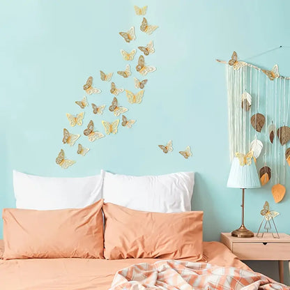 Golden Butterfly Decorations for Cakes and Crafts (72pcs)