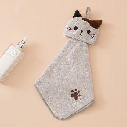 Cartoon Absorbent Hand Towel for Kids' Bathroom Decor