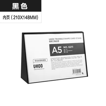 Triangular Table Sign with QR Code - White 6213 Model