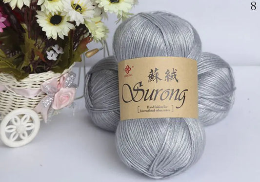Silk Blend Unisex Knitted Scarf and Milk Cotton Yarn