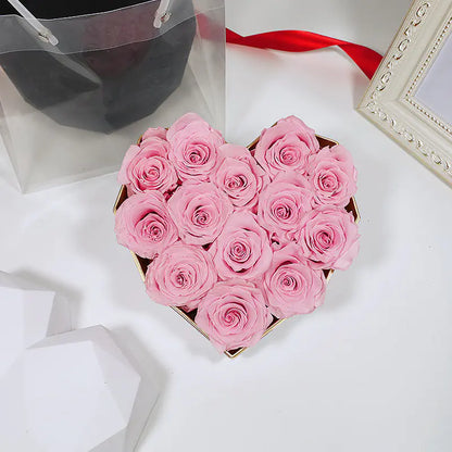Creative Diamond Heart Eternal Flower Gift Box