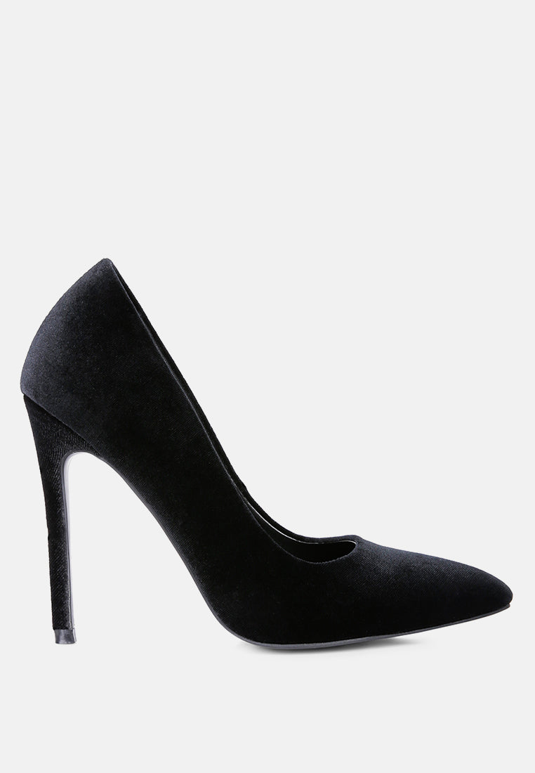 Janessa Velvet Stiletto Heel Pumps-2