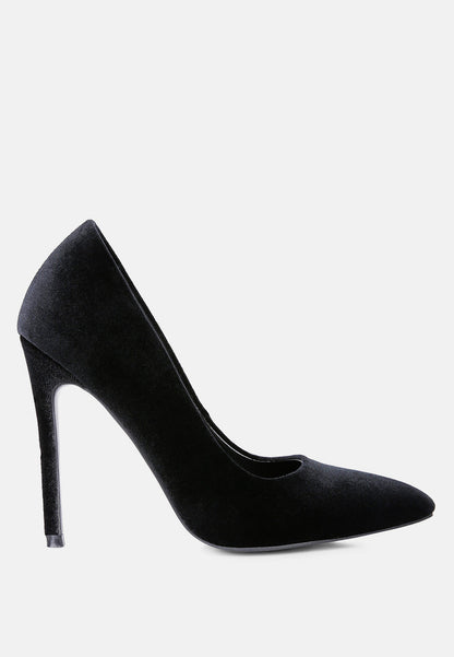 Janessa Velvet Stiletto Heel Pumps-2