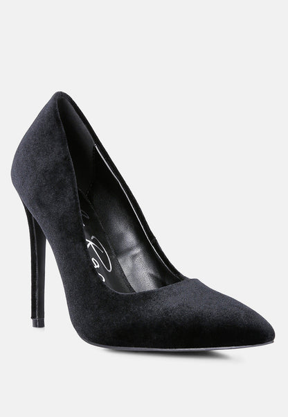 Janessa Velvet Stiletto Heel Pumps-3