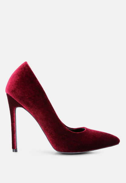Janessa Velvet Stiletto Heel Pumps-5