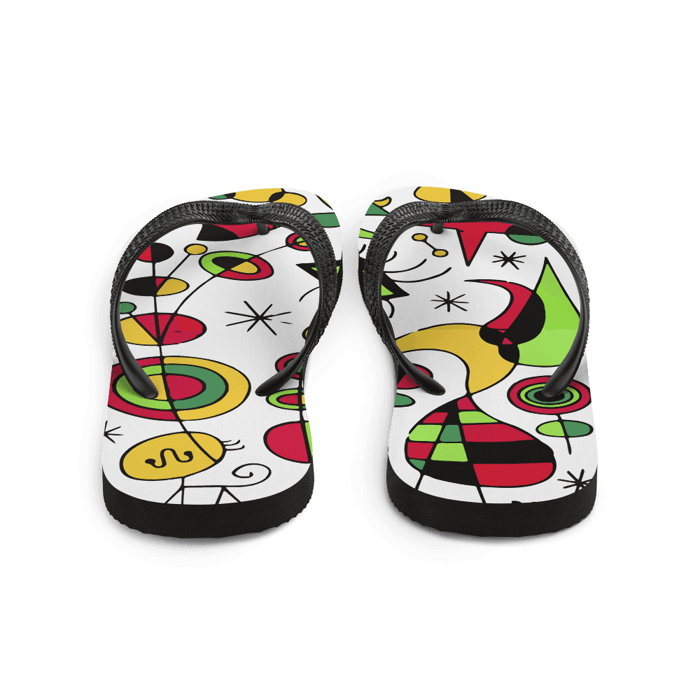 Joan Miro Peces de Colores (Colorful Fish) Artwork Flip-Flops-1