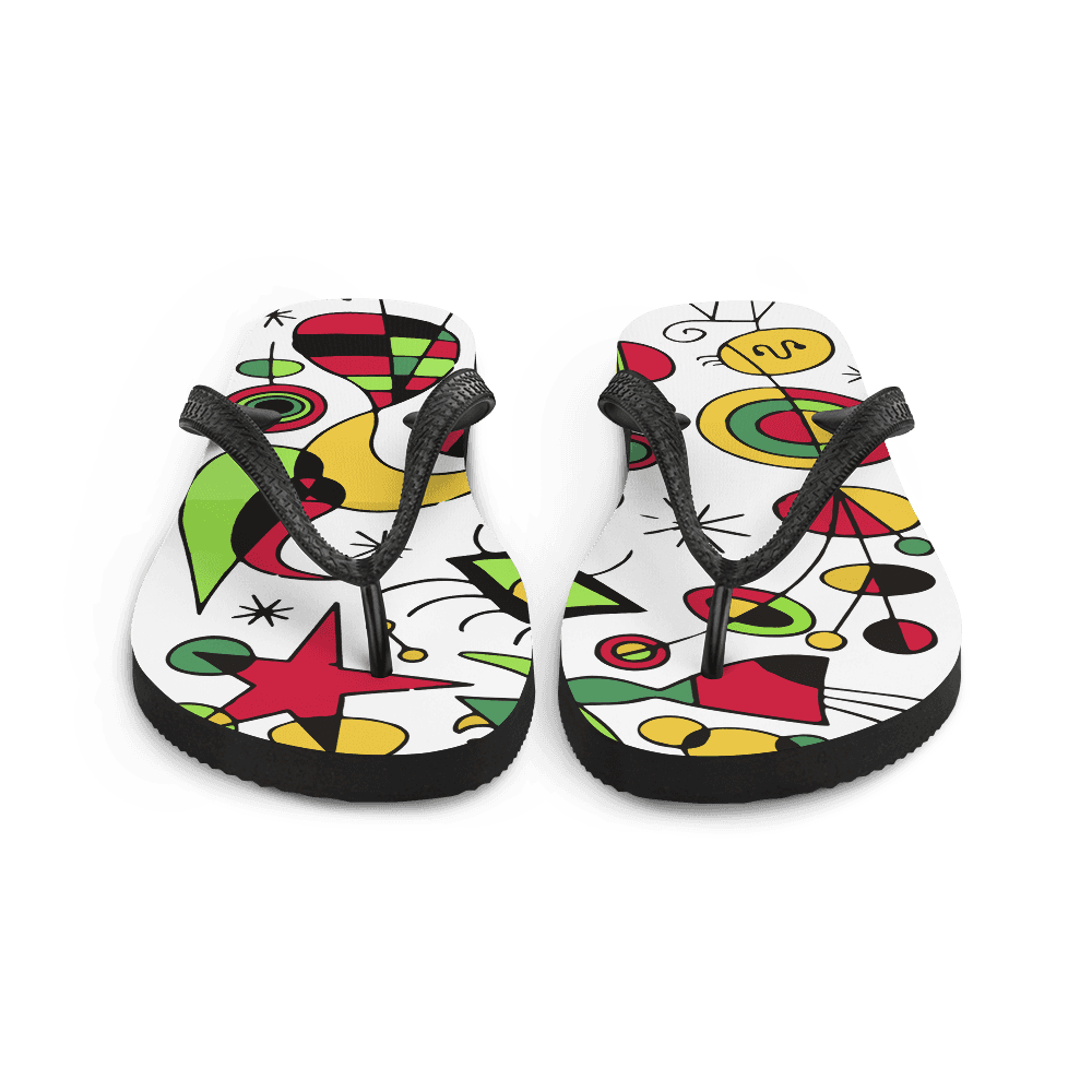 Joan Miro Peces de Colores (Colorful Fish) Artwork Flip-Flops-2