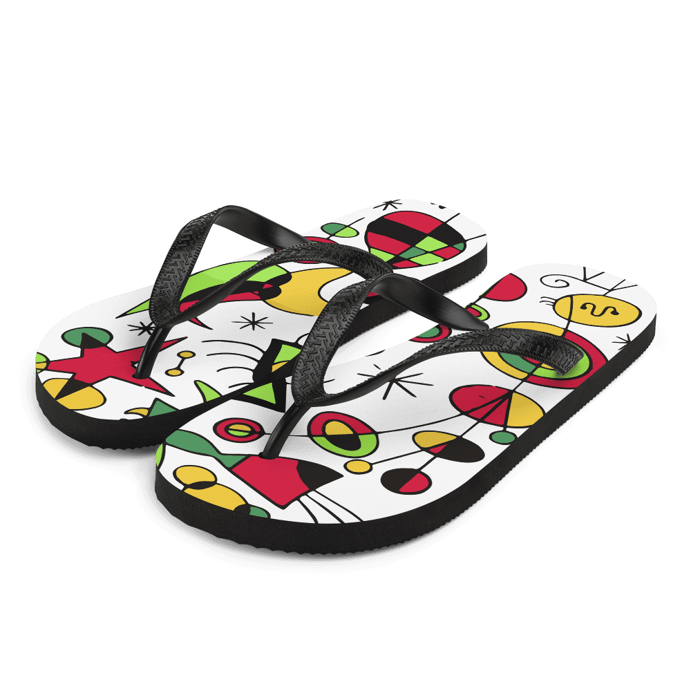 Joan Miro Peces de Colores (Colorful Fish) Artwork Flip-Flops-3