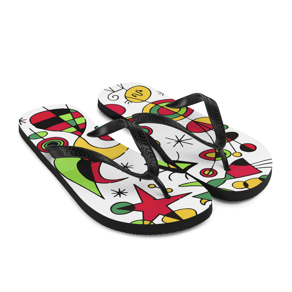 Joan Miro Peces de Colores (Colorful Fish) Artwork Flip-Flops-4