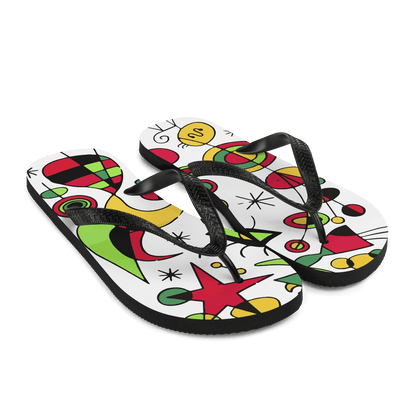 Joan Miro Peces de Colores (Colorful Fish) Artwork Flip-Flops-4
