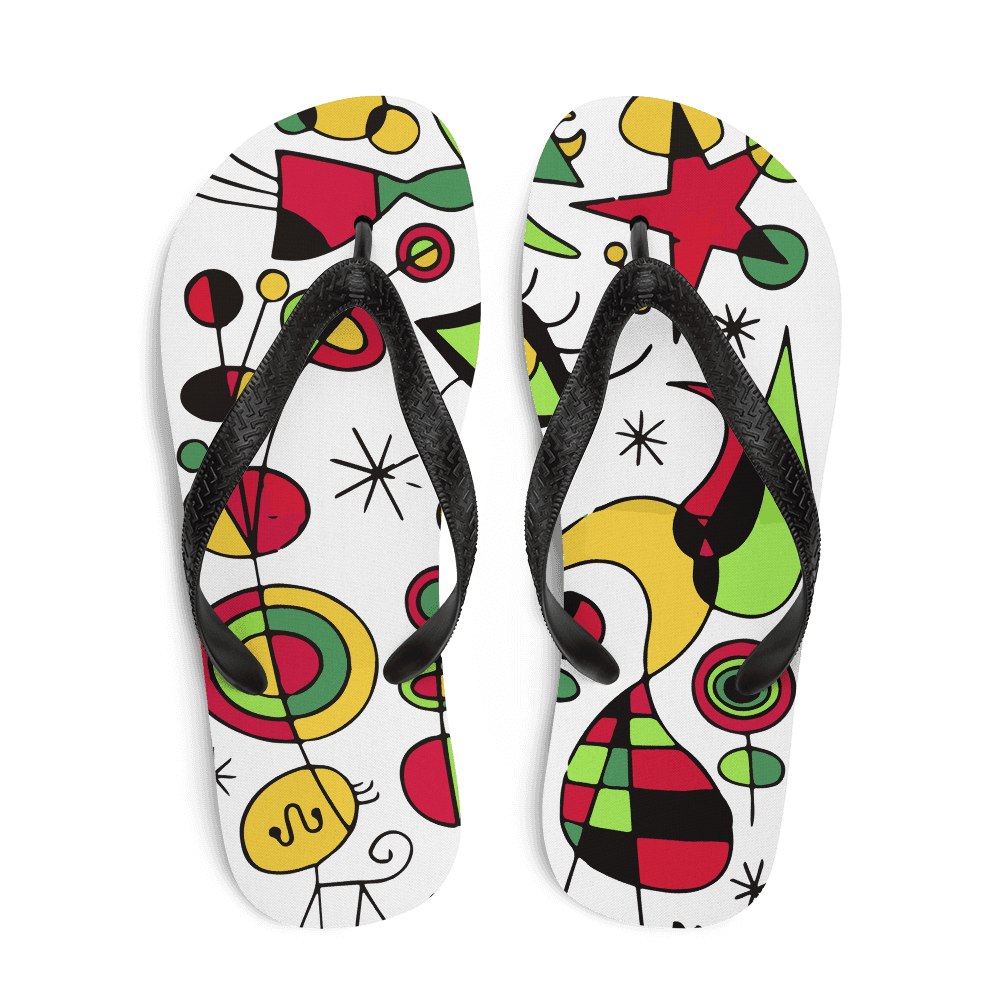Joan Miro Peces de Colores (Colorful Fish) Artwork Flip-Flops-0