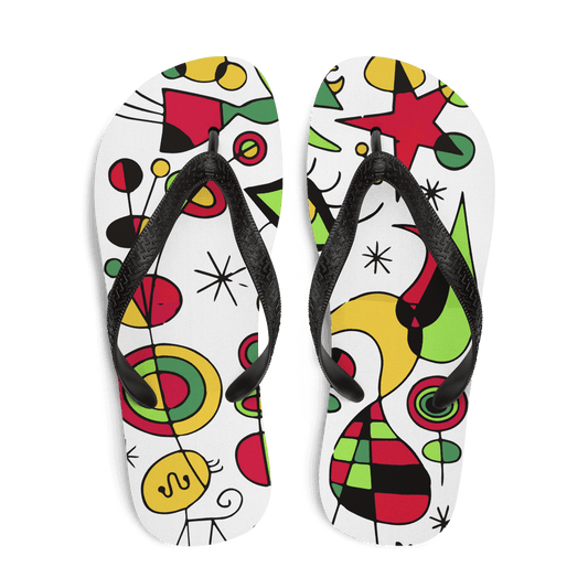 Joan Miro Peces de Colores (Colorful Fish) Artwork Flip-Flops-0