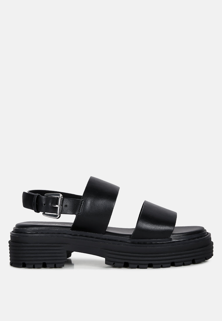 Joan Dual Strap Platforms Sandals With Buckle-0
