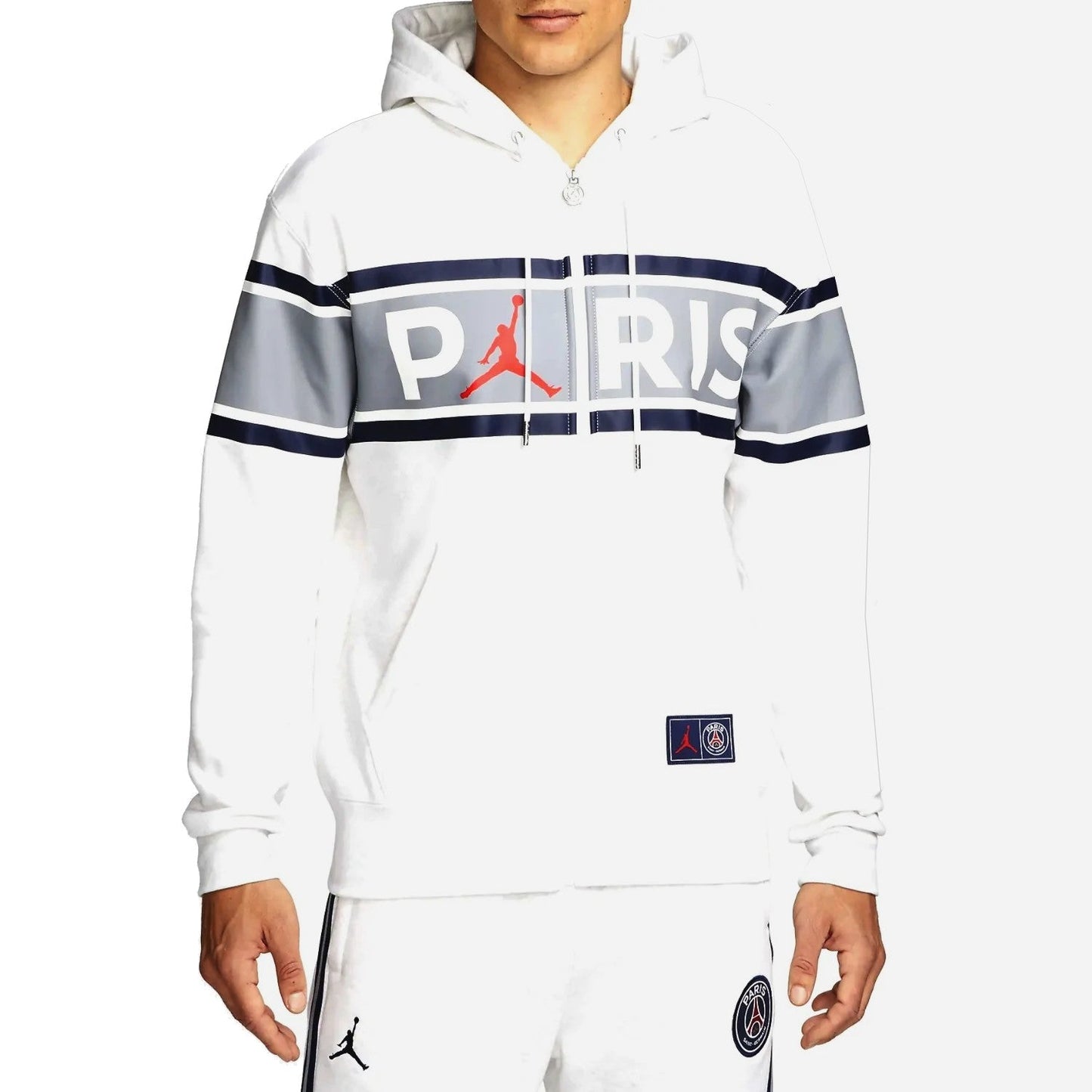 Jordan x PSG Casual Fleece white presentation tracksuit 2022 - Jordan-0