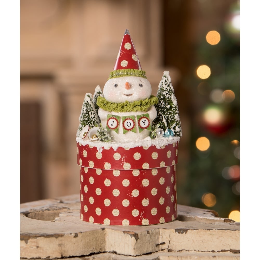Joy Snowman on Box by Bethany Lowe Designs-1