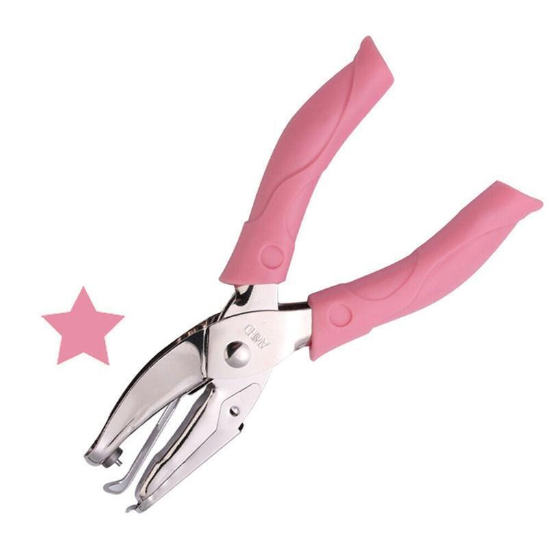 Circle/Heart/Star Shaped Metal Hole Punch Pliers - Paper Hand Puncher-8