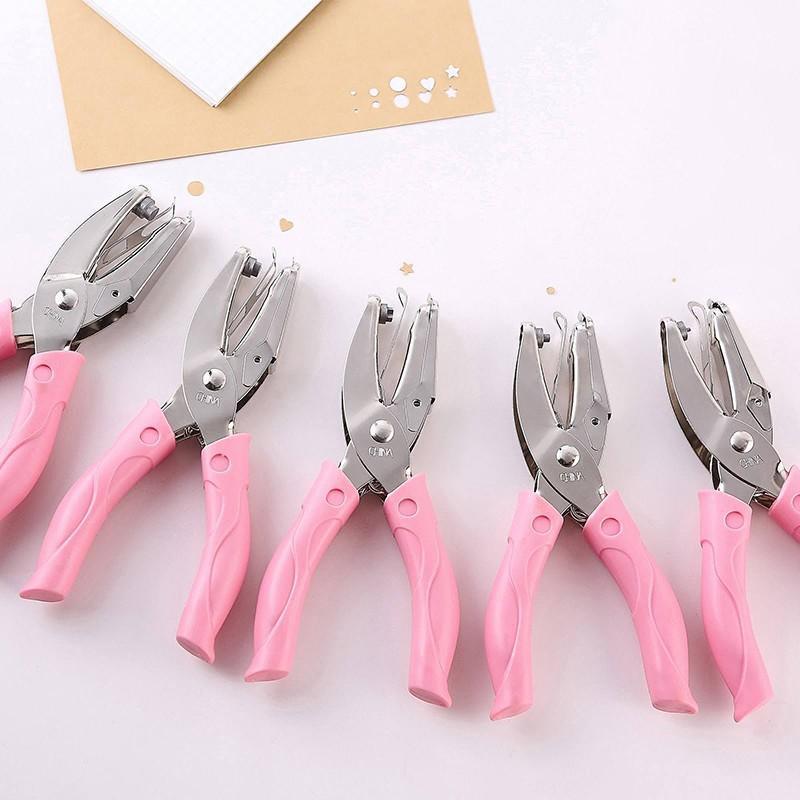 Circle/Heart/Star Shaped Metal Hole Punch Pliers - Paper Hand Puncher-4